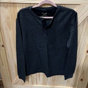 Faded Glory Dark Gray Long Sleeve Henley